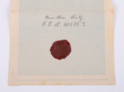 A FIELD POST LETTER FROM ERWIN WOLF TO HIS WIFE, HE HAD A SPECIAL RANK , AN SS-REVIEROBERWACHTMEISTER / OBERSCHARFUHRER, HE HUNTED DOWN PARTISANS ETC - 5