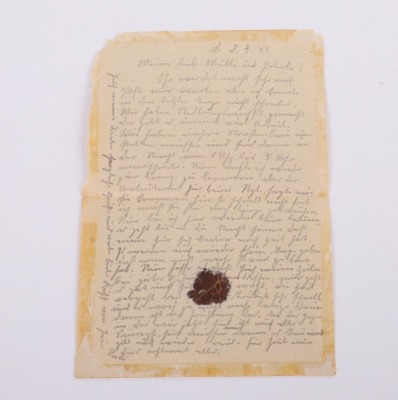 A FIELD POST LETTER FROM ERWIN WOLF TO HIS WIFE, HE HAD A SPECIAL RANK , AN SS-REVIEROBERWACHTMEISTER / OBERSCHARFUHRER, HE HUNTED DOWN PARTISANS ETC - 6