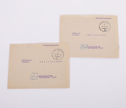 LOT OF 2 LUFTWAFFE PARATROOPER LETTERS W/ ENVELOPES
