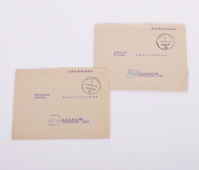 LOT OF 2 LUFTWAFFE PARATROOPER LETTERS W/ ENVELOPES