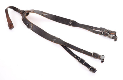WEHRMACHT MESS KIT & COMBAT BLACK LEATHER &ldquo;Y&rdquo; STRAPS - 7