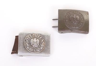 2 WW2 GERMAN HEER EM BUCKLES - 2