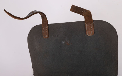 WW2 GERMAN WEHRMACHT PIONEERS BLACK ERSATZ LEATHER TOOL KIT POUCH W/ SHOULDER STRAP - 5