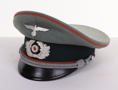 WWII GERMAN HEER ARTILLERY OFFICERS VISOR HAT - 2