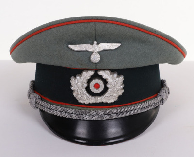 WWII GERMAN HEER ARTILLERY OFFICERS VISOR HAT - 5