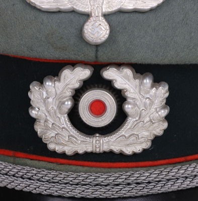 WWII GERMAN HEER ARTILLERY OFFICERS VISOR HAT - 6