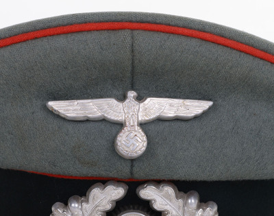 WWII GERMAN HEER ARTILLERY OFFICERS VISOR HAT - 7