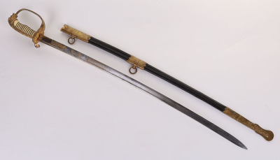 IMPERIAL GERMAN NAVAL OFFICERS GILT AND DAMASCUS SWORD - 4