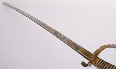 IMPERIAL GERMAN NAVAL OFFICERS GILT AND DAMASCUS SWORD - 10