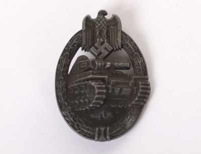 WW2 GERMAN PANZER ASSAULT BADGE IN BRONZE BY FRANK & REIF STUTTGART - 2