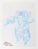Original Hasbro Transformers 1990&rsquo;s Small Deception Jet #2 original designers&rsquo; blue pencil coloured drawing