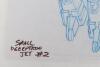 Original Hasbro Transformers 1990&rsquo;s Small Deception Jet #2 original designers&rsquo; blue pencil coloured drawing - 4