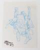 Original Hasbro Transformers 1990&rsquo;s Small Deception Jet #3 original designers&rsquo; blue pencil coloured drawing