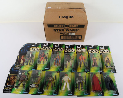 Star Wars Power of the Force 14 carded Action Figures Mint with Gold Stickers with Original Shipping Case Kenner