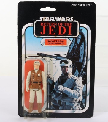 Vintage Star Wars Rebel Soldier Return of the Jedi 1983, fully factory sealed with rare double stem bubble