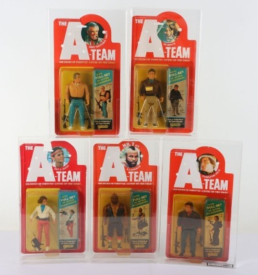 Five A -Team Carded Action figures by Galoob 1983, all fully sealed