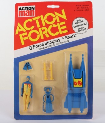 Palitoy Action Force Q Force Stingray and Shark action figure