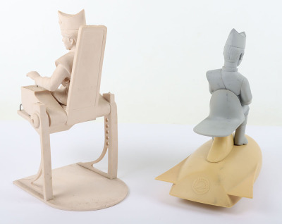 Two resin pre-production models of Thunderbirds Virgil on Hover Bike and Alan Tracy in his space ship seat, 1990s - 3