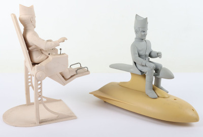 Two resin pre-production models of Thunderbirds Virgil on Hover Bike and Alan Tracy in his space ship seat, 1990s - 4