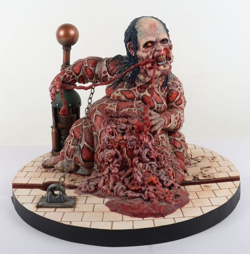Fantasy Horror Figure, created by Martin Astles, on wooden base, approx size of figure H. 30cms x W. 44cms