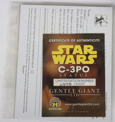 Star Wars Gentle Giant Gold Plated C-3PO Limited Edition Statue - 3