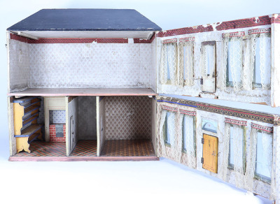 A nice all original Christian Hacker painted wooden Dolls House, German 1890s - 2