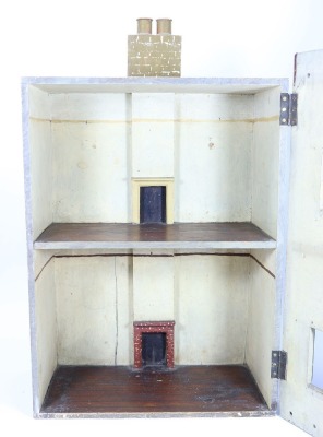 An early 20th century painted wooden box back Dolls House, - 2