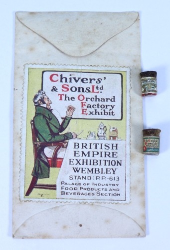 Rare Chivers’ & Sons Ltd Strawberry Jam and Old English Marmalade jar replica’s for Queen Mary’s Dolls House, circa 1924,