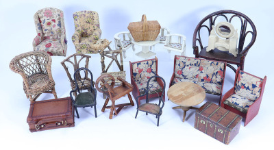 A collection of various dolls chairs, 1920s-30s, - 2