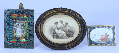 Three 19th century miniature pictures,