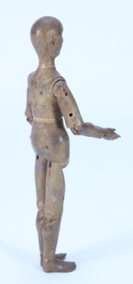 A rare miniature 19th century wooden articulated artists Lay figure, - 4