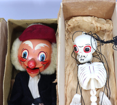Pelham Puppets boxed MacBoozle and Skeleton, 1950s, - 2