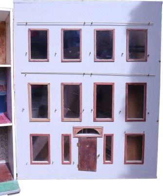 A large Silber & Fleming painted wooden dolls house on three levels, German 1890s, - 3