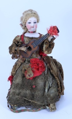 All original Gustave Vichy Guitar playing seated Lady Automata, French 1880s,