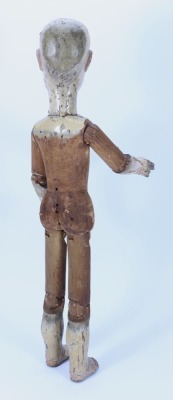 A good and large 18th century Southern European carved wooden Santos Doll, - 2