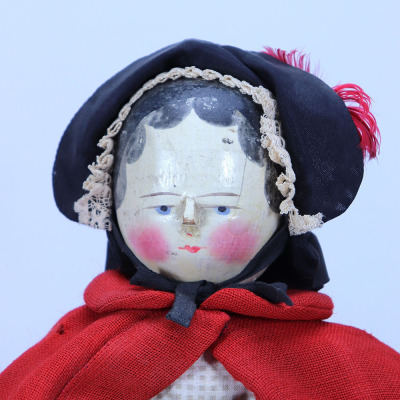 Painted wooden peg doll, - 2