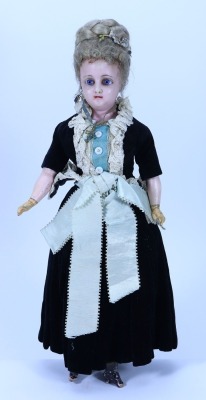 A &lsquo;Queen Alexandra&rsquo; portrait wax over composition shoulder head doll, German circa 1905, - 2