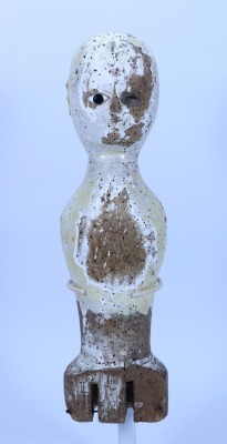 A large mid 18th century English carved wooden doll stump,