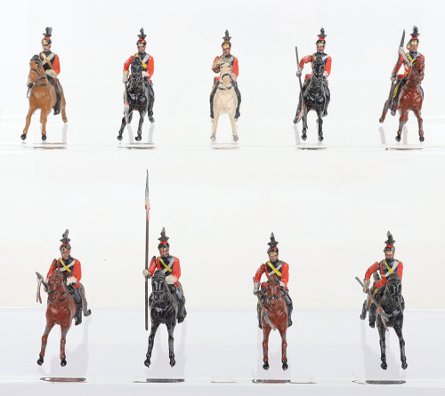 Britains set 10, 16th Lancers RARE PLUG SHOULDERED