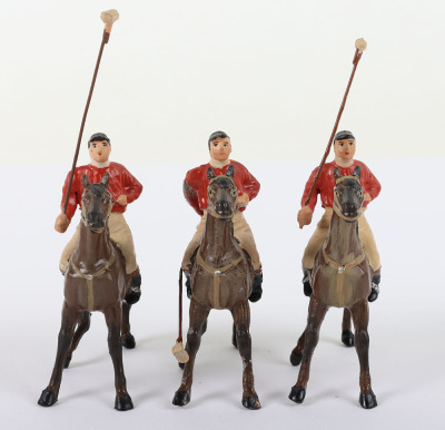 Three Heyde 56mm lead mounted Polo Players, circa 1930 - 2