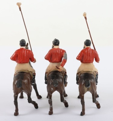 Three Heyde 56mm lead mounted Polo Players, circa 1930 - 4