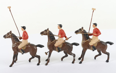 Three Heyde 56mm lead mounted Polo Players, circa 1930 - 5