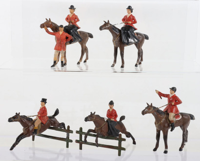 Five Heyde 56mm Hunting series figures, circa 1930