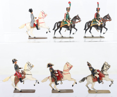 French Napoleonic mounted lead painted Officers - 4