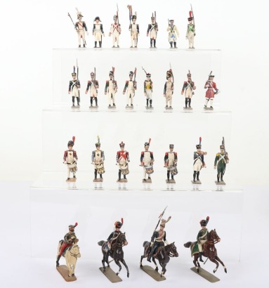 French Napoleonic and other 55mm solid cast lead painted figures