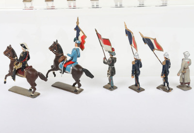 Selection of French and German made 55mm solid cast lead painted figures - 10