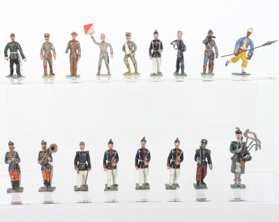 Selection of French and German solid cast 48mm lead painted figures - 2