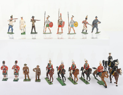 Selection of French and German solid cast 48mm lead painted figures - 3