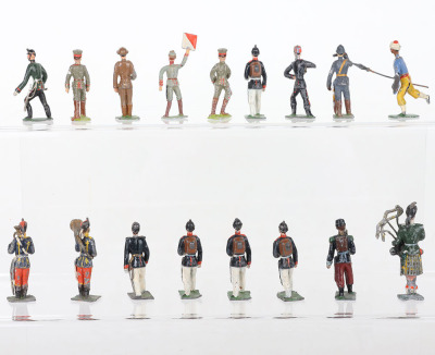Selection of French and German solid cast 48mm lead painted figures - 5