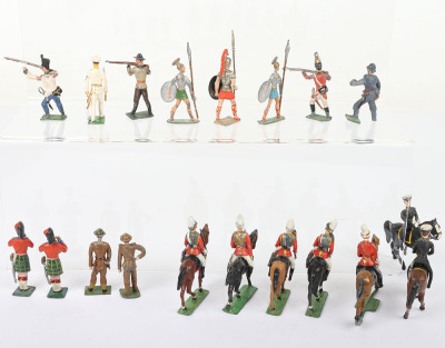 Selection of French and German solid cast 48mm lead painted figures - 6